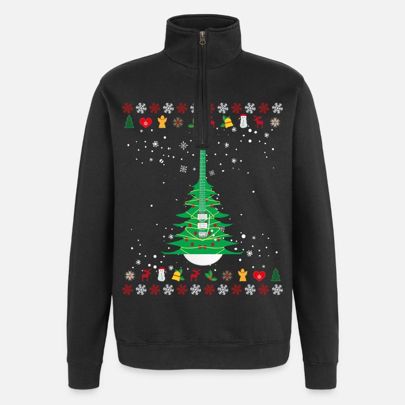 Arbre de Noël guitare - Sweat à zip 1/4 - noir