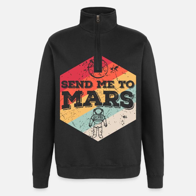 Schick mich zum Mars - Quarter-Zip-Sweatshirt - Schwarz