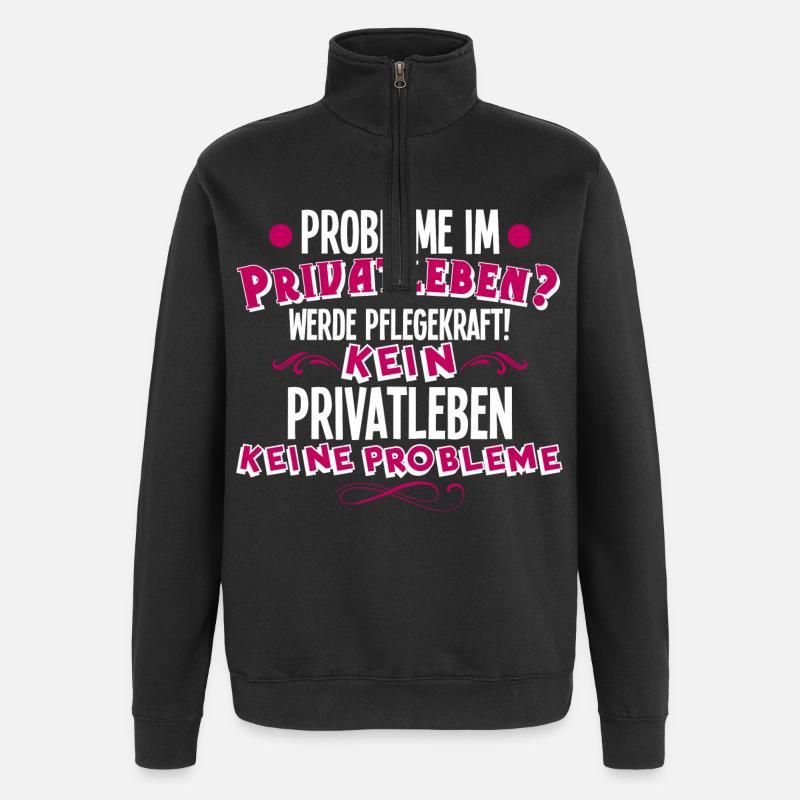 Pflegekraft - Quarter-Zip-Sweatshirt - Schwarz