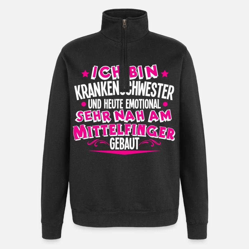 Krankenschwester - Quarter-Zip-Sweatshirt - Schwarz