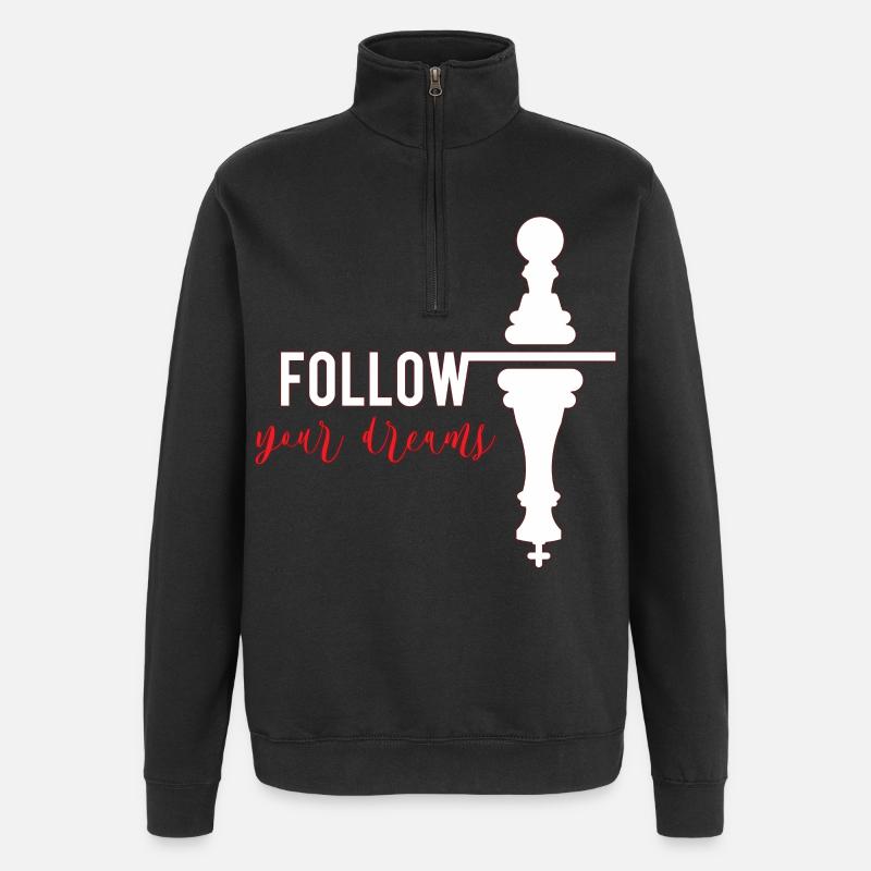 Schach - Quarter-Zip-Sweatshirt - Schwarz