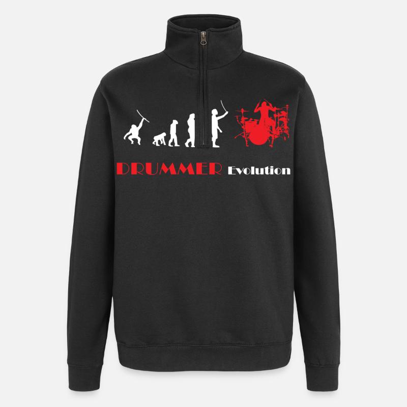 DRUMMER Evolution rot - Sweat à zip 1/4 - noir