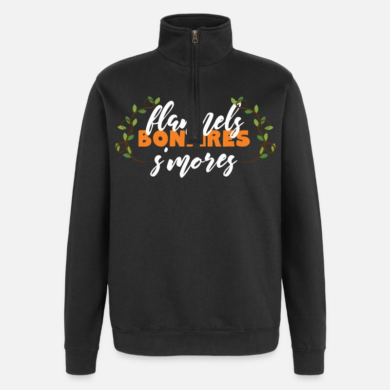 Herbst - Quarter-Zip-Sweatshirt - Schwarz