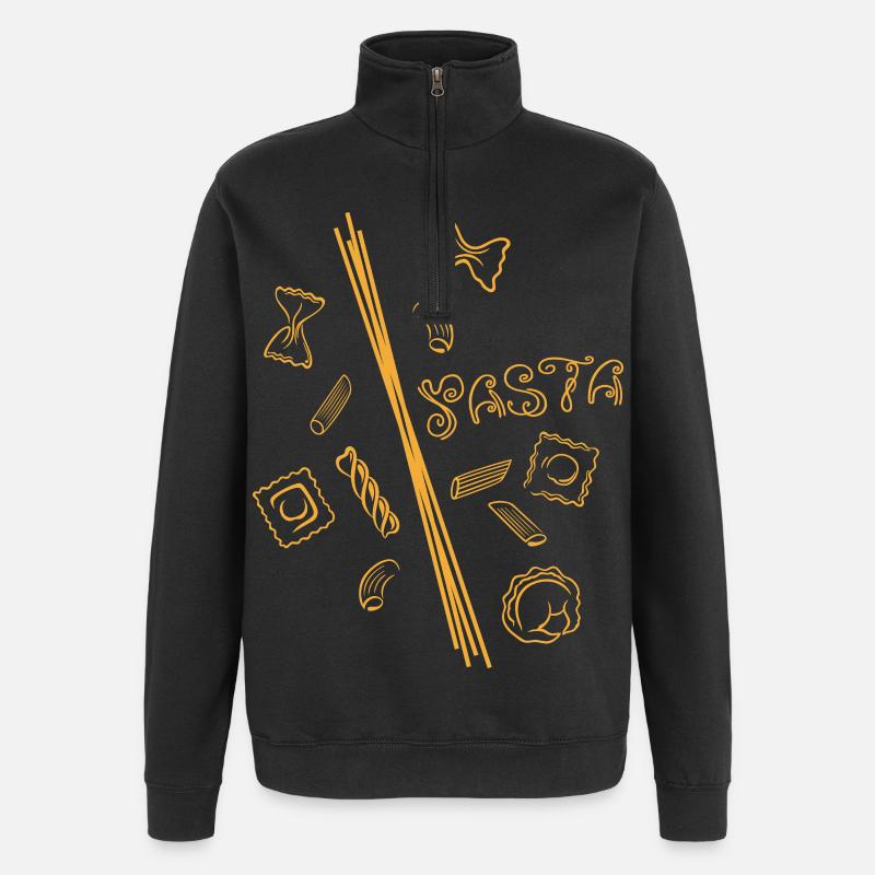 Cuisinier italien. Pâtes, Italie. - Sweat à zip 1/4 - noir