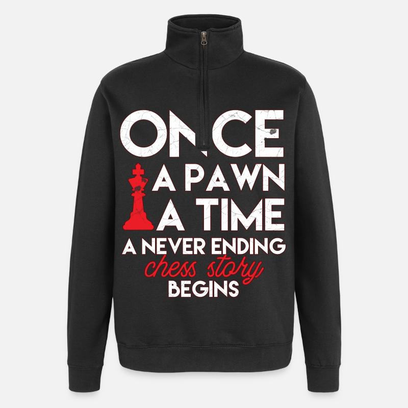 échecs - Sweat à zip 1/4 - noir