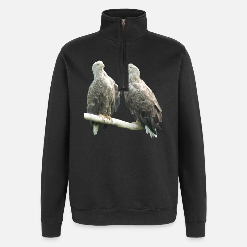 Pygargue à queue blanche - Sweat à zip 1/4 - noir