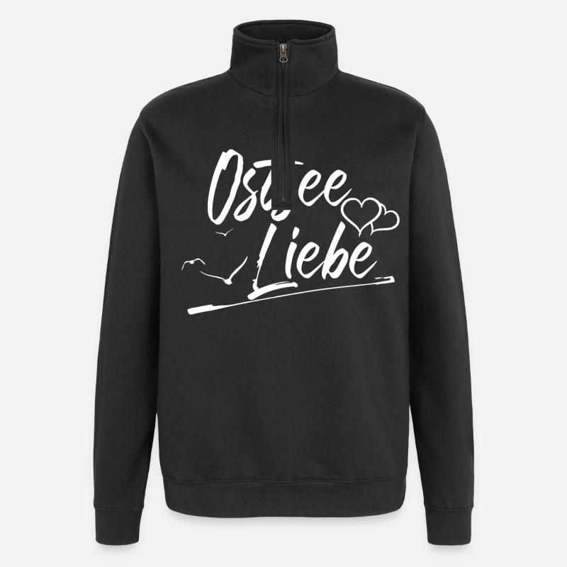 Ostsee Liebe - Quarter-Zip-Sweatshirt - Schwarz