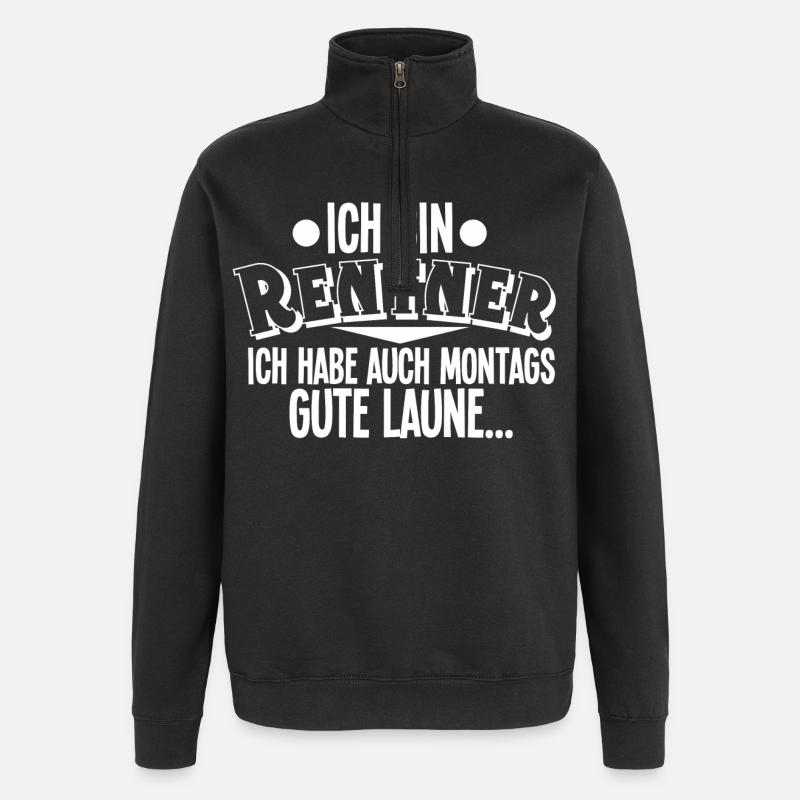Rentner - Quarter-Zip-Sweatshirt - Schwarz