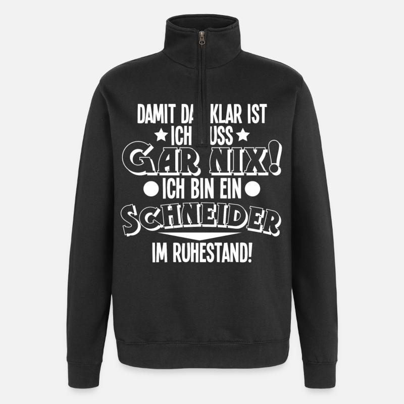 Schneider Rentner Ruhestand - Quarter-Zip-Sweatshirt - Schwarz