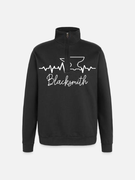 Blacksmithing Heartbeat - Quarter-Zip Sweatshirt - black