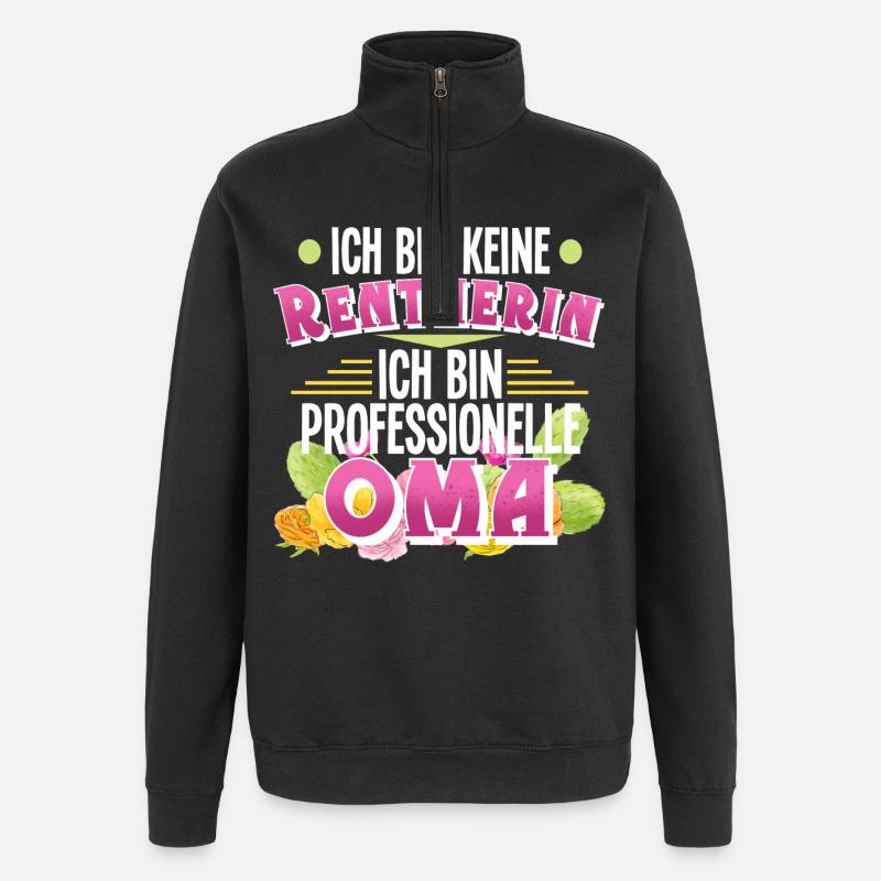 Oma Rentnerin - Quarter-Zip-Sweatshirt - Schwarz