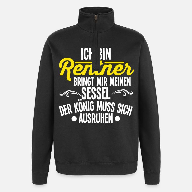 Rentner - Quarter-Zip-Sweatshirt - Schwarz