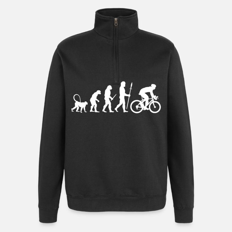 Evolution Radfahrer - Quarter-Zip-Sweatshirt - Schwarz