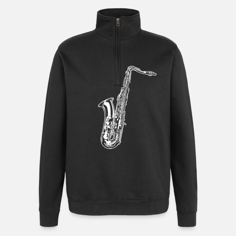 Saxophon - Quarter-Zip-Sweatshirt - Schwarz