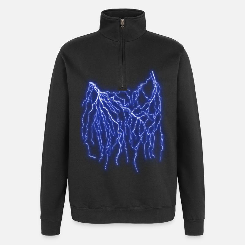 Foudre - Sweat à zip 1/4 - noir
