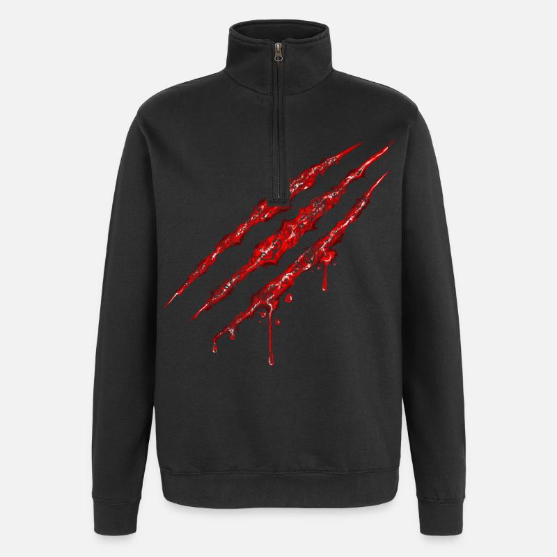 Swirly Claw Marks - Quarter-Zip Sweatshirt - black