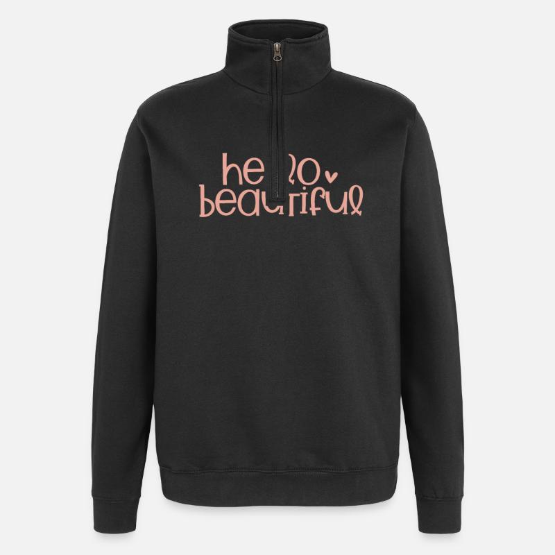 Hello Beautiful  - Sweat à zip 1/4 - noir