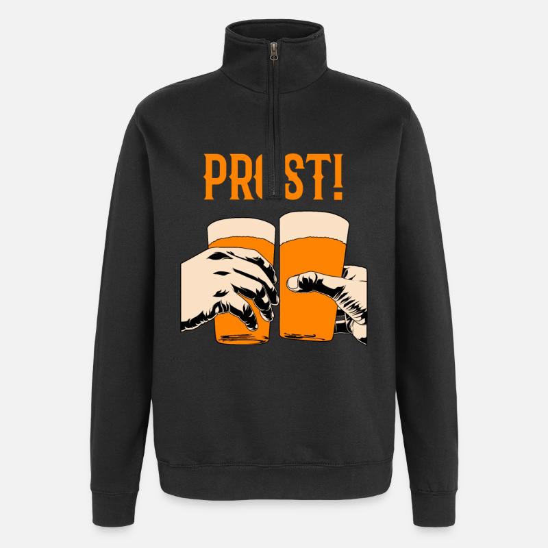 Trinkspruch - Quarter-Zip-Sweatshirt - Schwarz