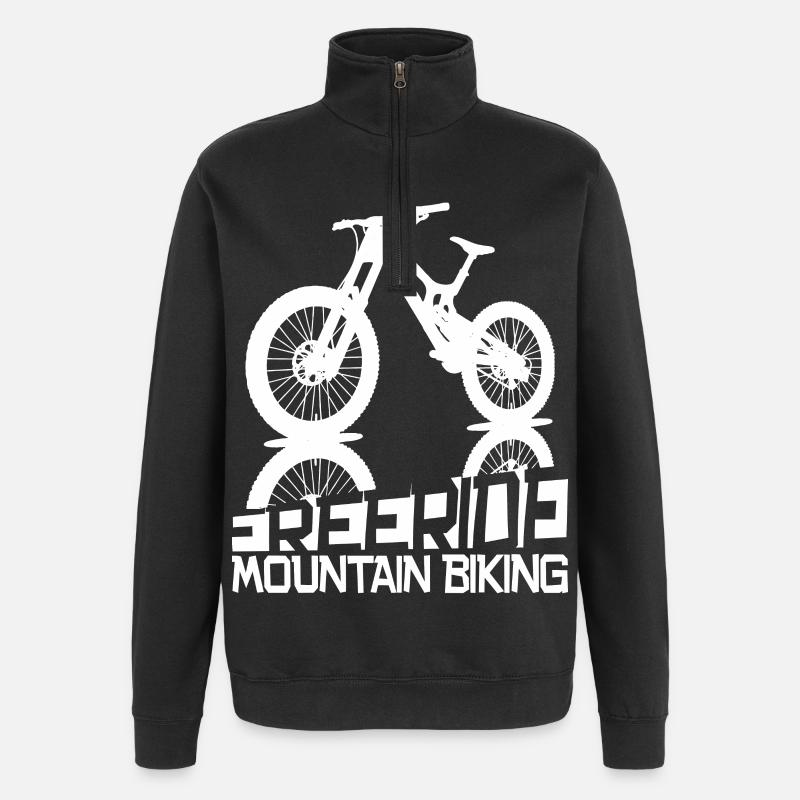 Liberté et adrénaline – VTT Freeride - Sweat à zip 1/4 - noir