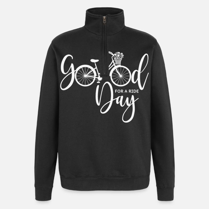 Fahrrad - Quarter-Zip-Sweatshirt - Schwarz