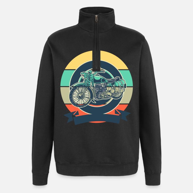 Motorrad - Quarter-Zip-Sweatshirt - Schwarz