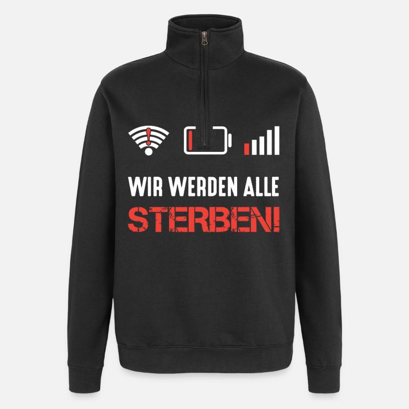 Kein Internet - Quarter-Zip-Sweatshirt - Schwarz