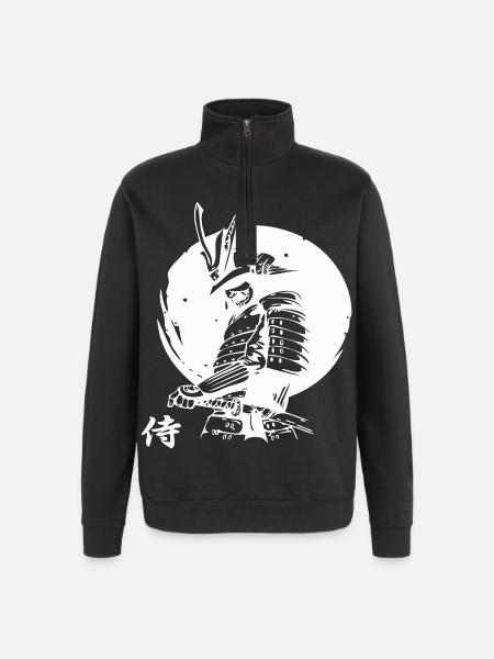 Japanischer Samurai - Quarter-Zip-Sweatshirt - Schwarz