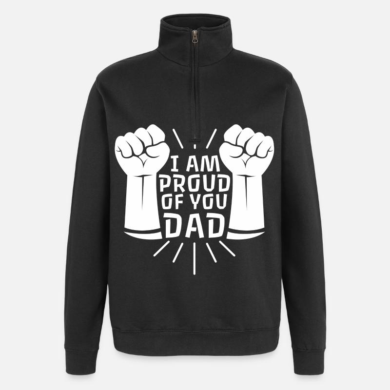 Stolzes Väter-Dankesmotiv mit Fäusten - Quarter-Zip-Sweatshirt - Schwarz