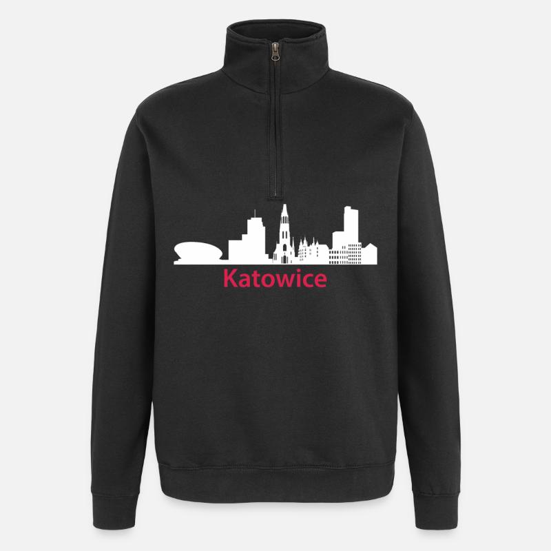 Katowice Pologne Capitale Skyline Katowice Pols - Sweat à zip 1/4 - noir