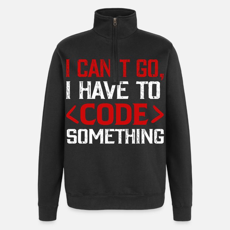 Programmeur, Nerd , Code informatique - Sweat à zip 1/4 - noir