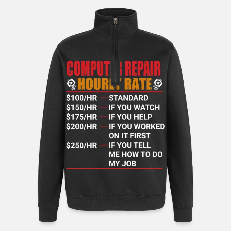 computer - Quarter-Zip Sweatshirt - black