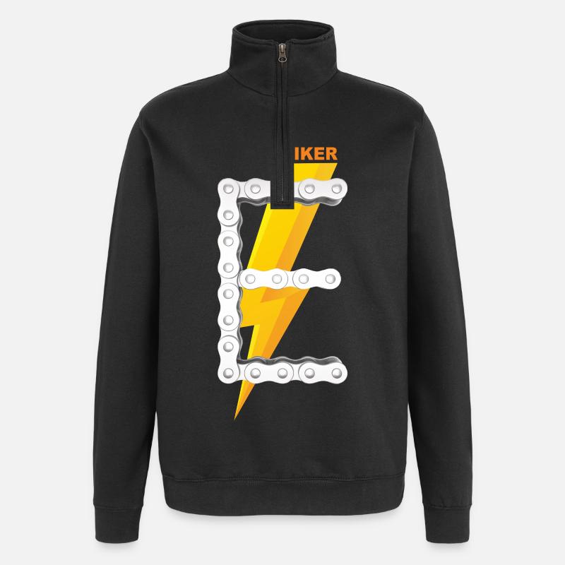 E-Biker Shirt Gift Icon Logo - Quarter-Zip Sweatshirt - black