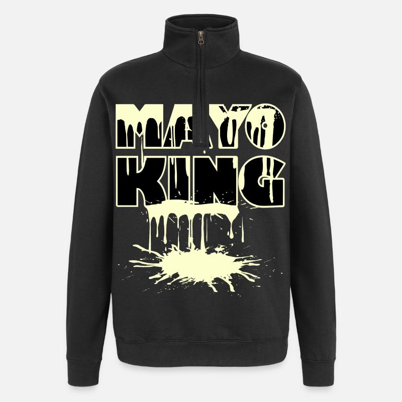 Mayo King - Mayonnaise verschüttet - Quarter-Zip-Sweatshirt - Schwarz