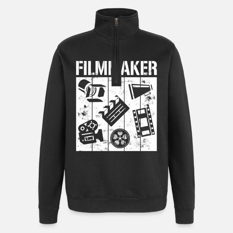 Filmemacher - Quarter-Zip-Sweatshirt - Schwarz