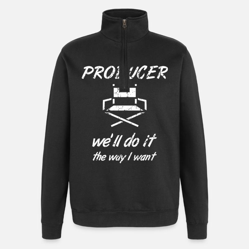 Videoproduzent - Quarter-Zip-Sweatshirt - Schwarz