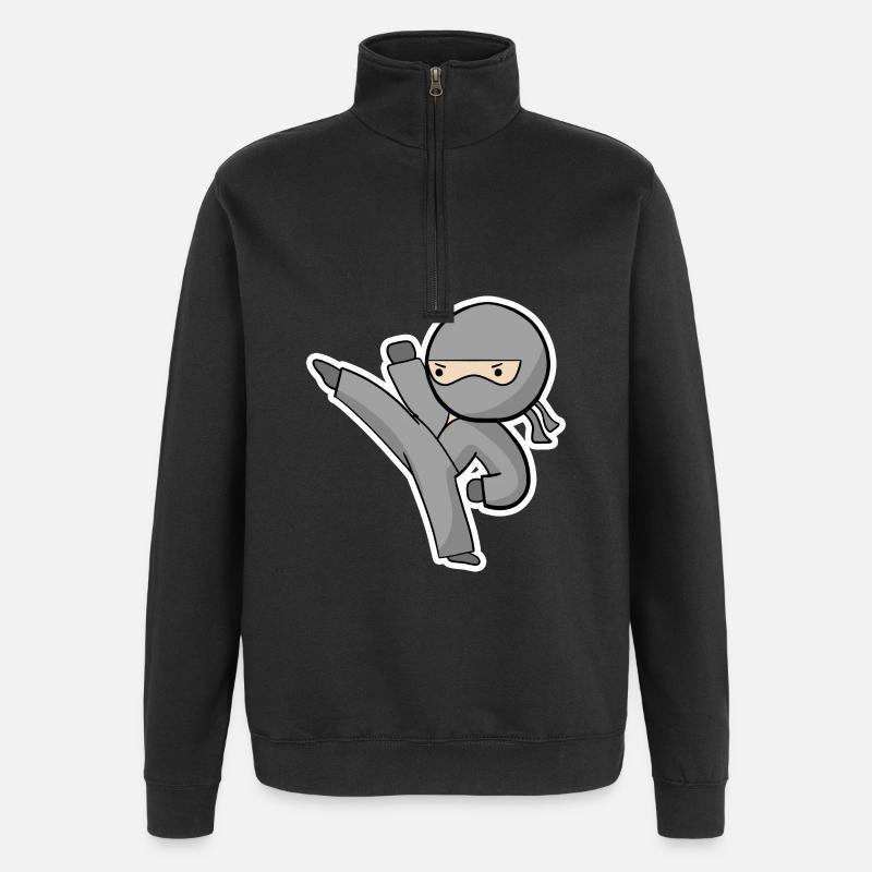 Ninja Kick - Quarter-Zip Sweatshirt - black