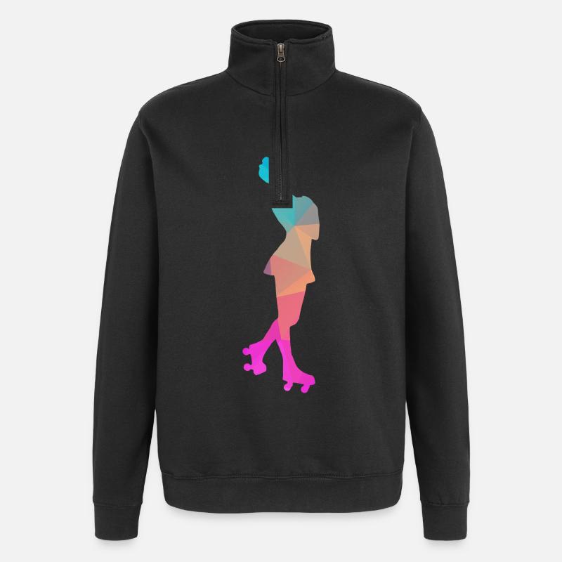 Abstrakter Eis- und Rollschuh-Design - Quarter-Zip Sweatshirt - black