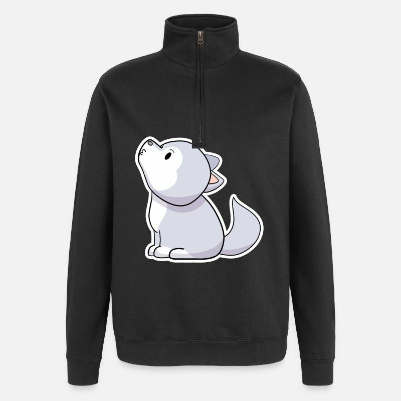 Loup - Sweat à zip 1/4 - noir