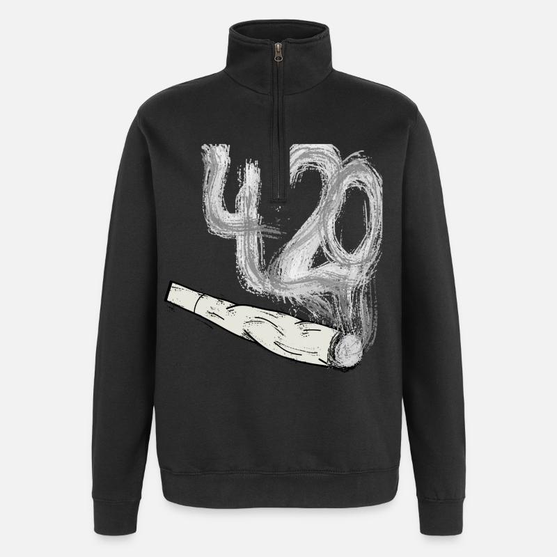 Joint - sac - smoke 420 - Sweat à zip 1/4 - noir