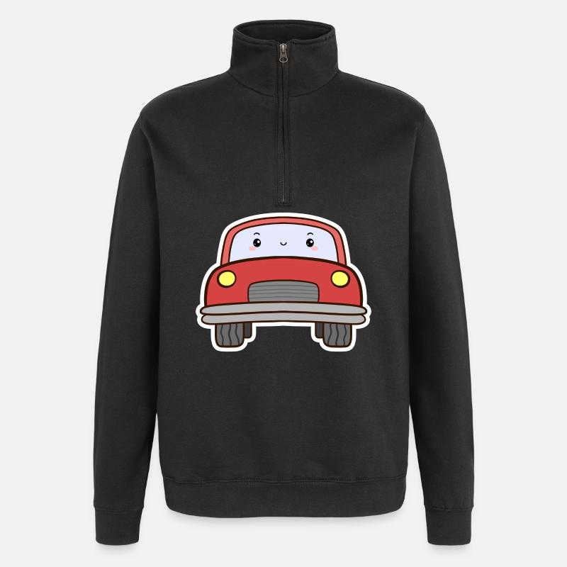 Auto Cartoon - Quarter-Zip-Sweatshirt - Schwarz
