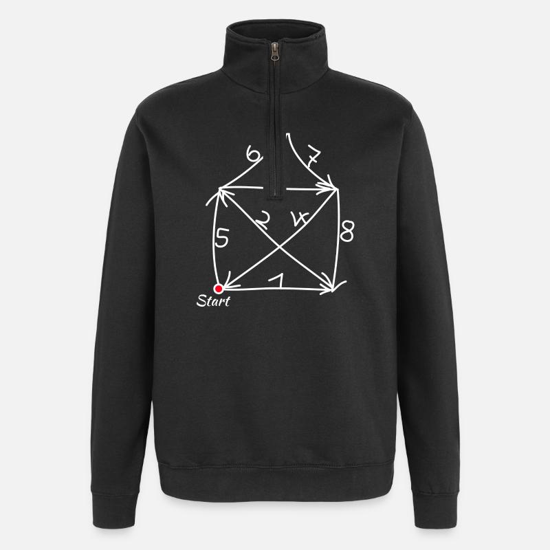 Haus vom Nikolaus Anleitung endlich! - Quarter-Zip-Sweatshirt - Schwarz