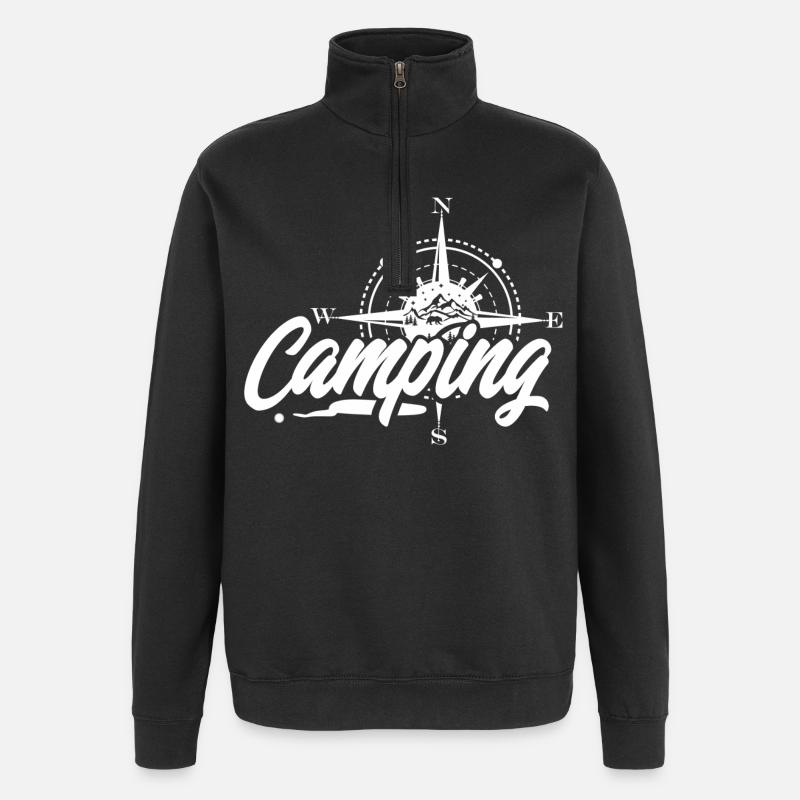 camping - Sweat à zip 1/4 - noir