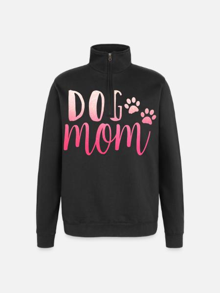 Dog mom - Quarter-Zip Sweatshirt - black