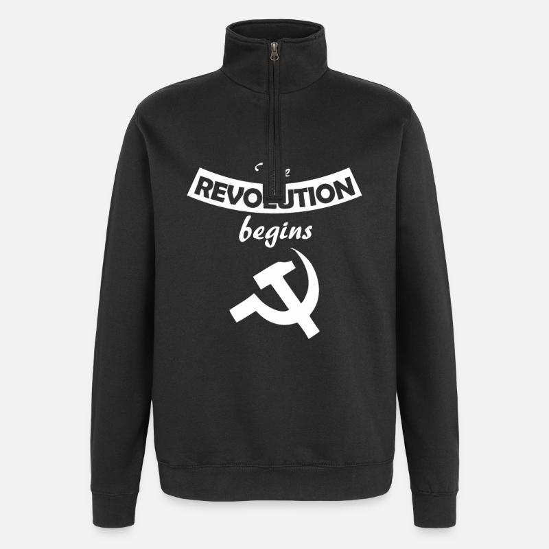 Sozialist - Quarter-Zip-Sweatshirt - Schwarz