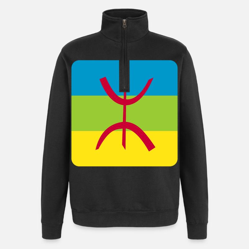 autocollant drapeau berbère réf amazigh - Sweat à zip 1/4 - noir