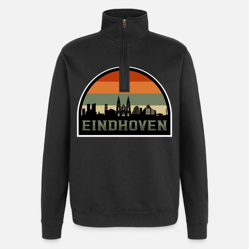 Eindhoven Pays-Bas Skyline Souvenir Drapeau Hollandais - Sweat à zip 1/4 - noir