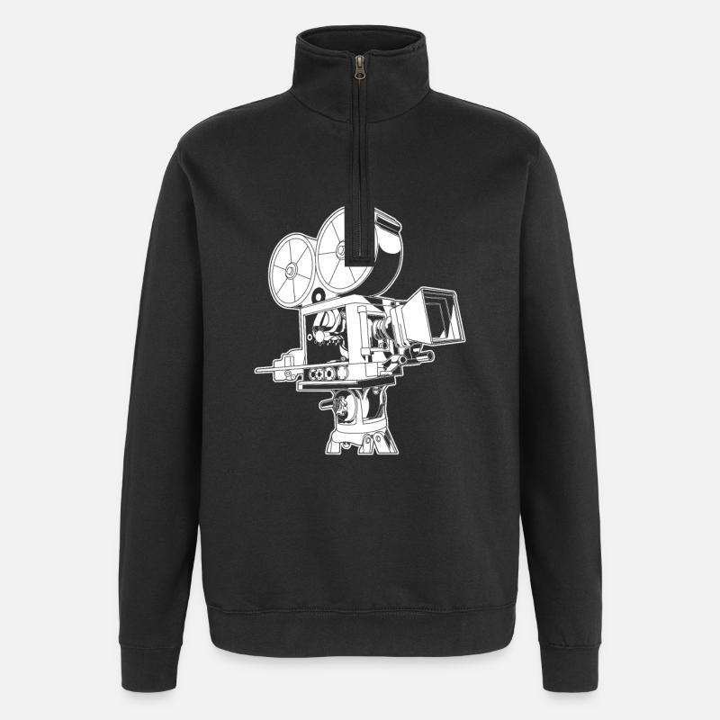Caméra vidéo rétro - Sweat à zip 1/4 - noir