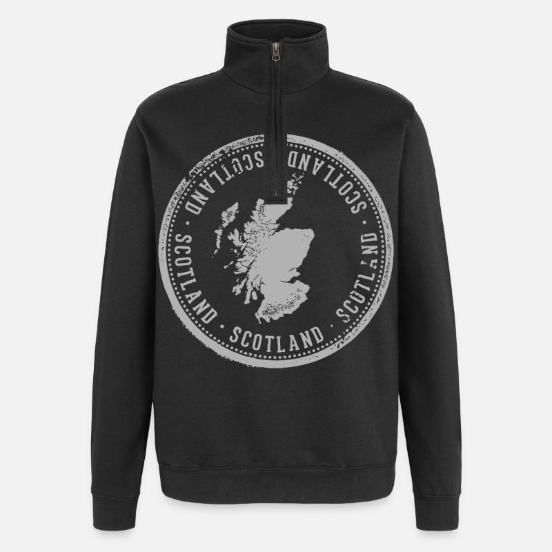 bienvenue en ecosse - Sweat à zip 1/4 - noir