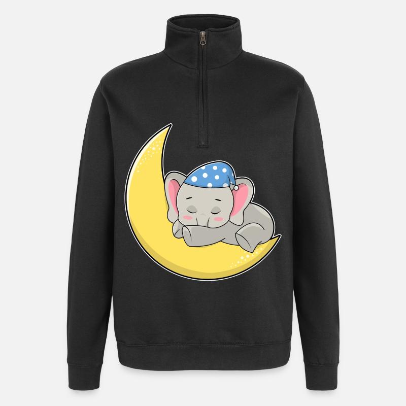 Elephant Moon - Quarter-Zip Sweatshirt - black