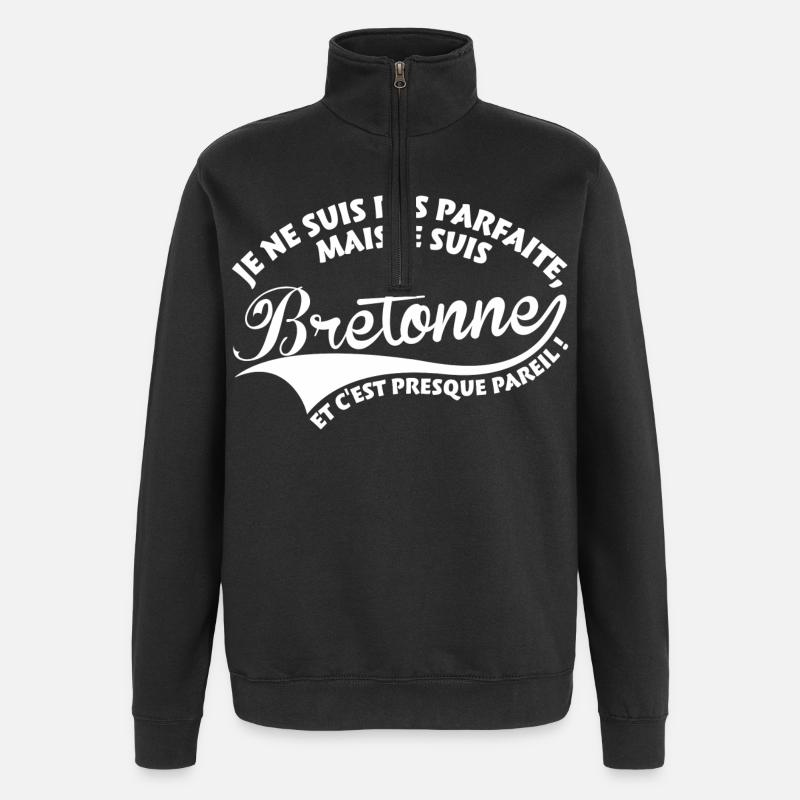 Parfaite Bretonne - Sweat à zip 1/4 - noir